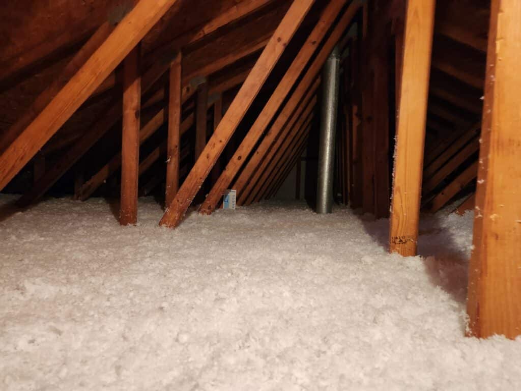 Insulation under roof of house