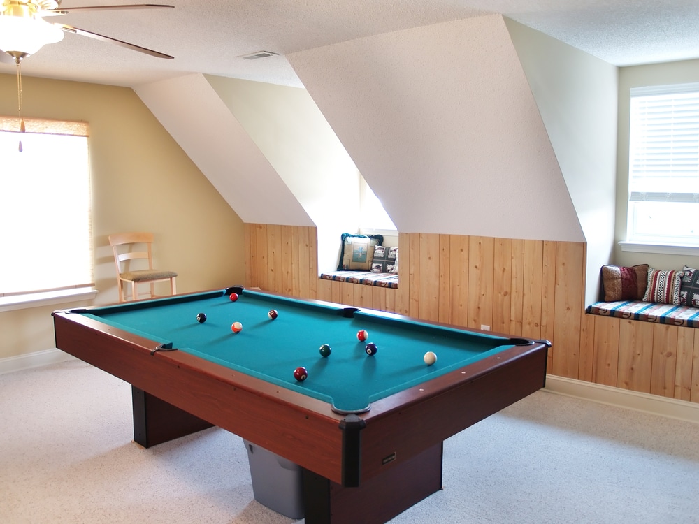 Recreation room in home with pool table